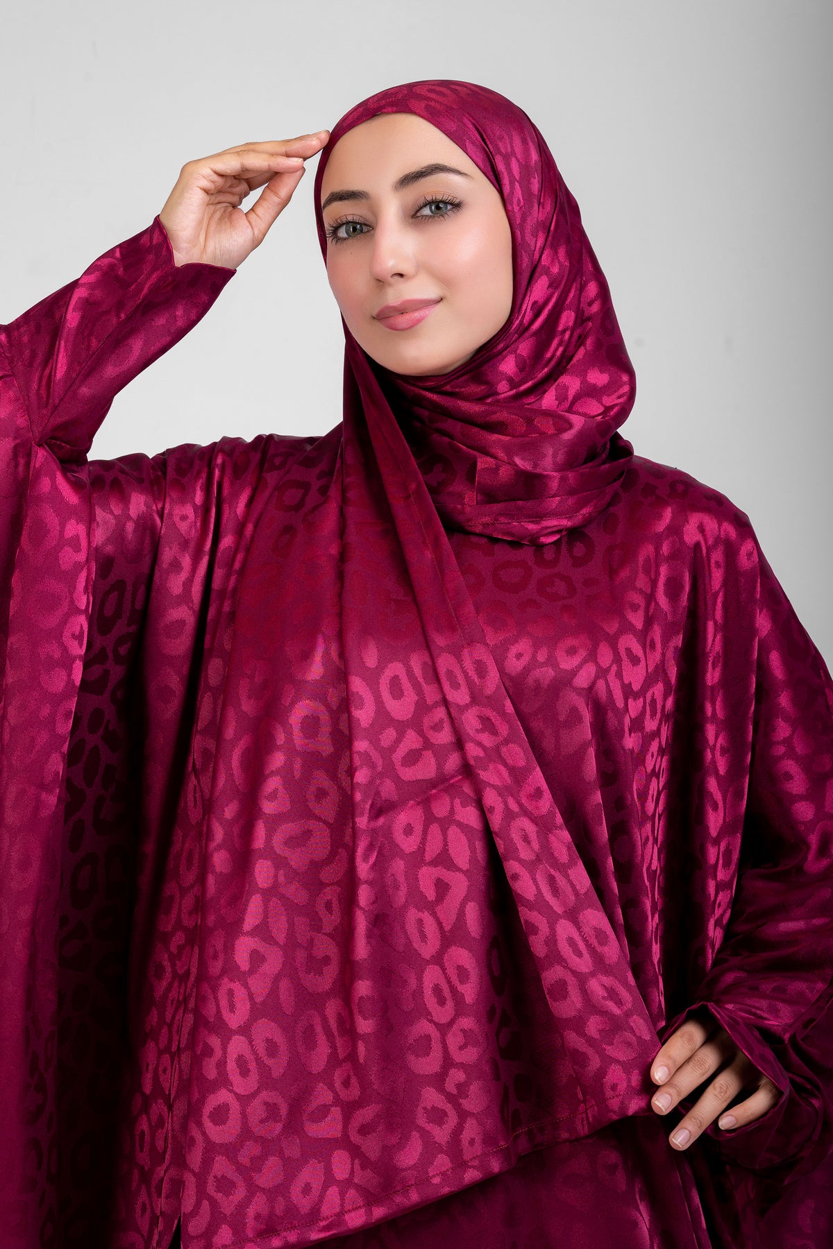 Maroon Satin Jacquard butterfly