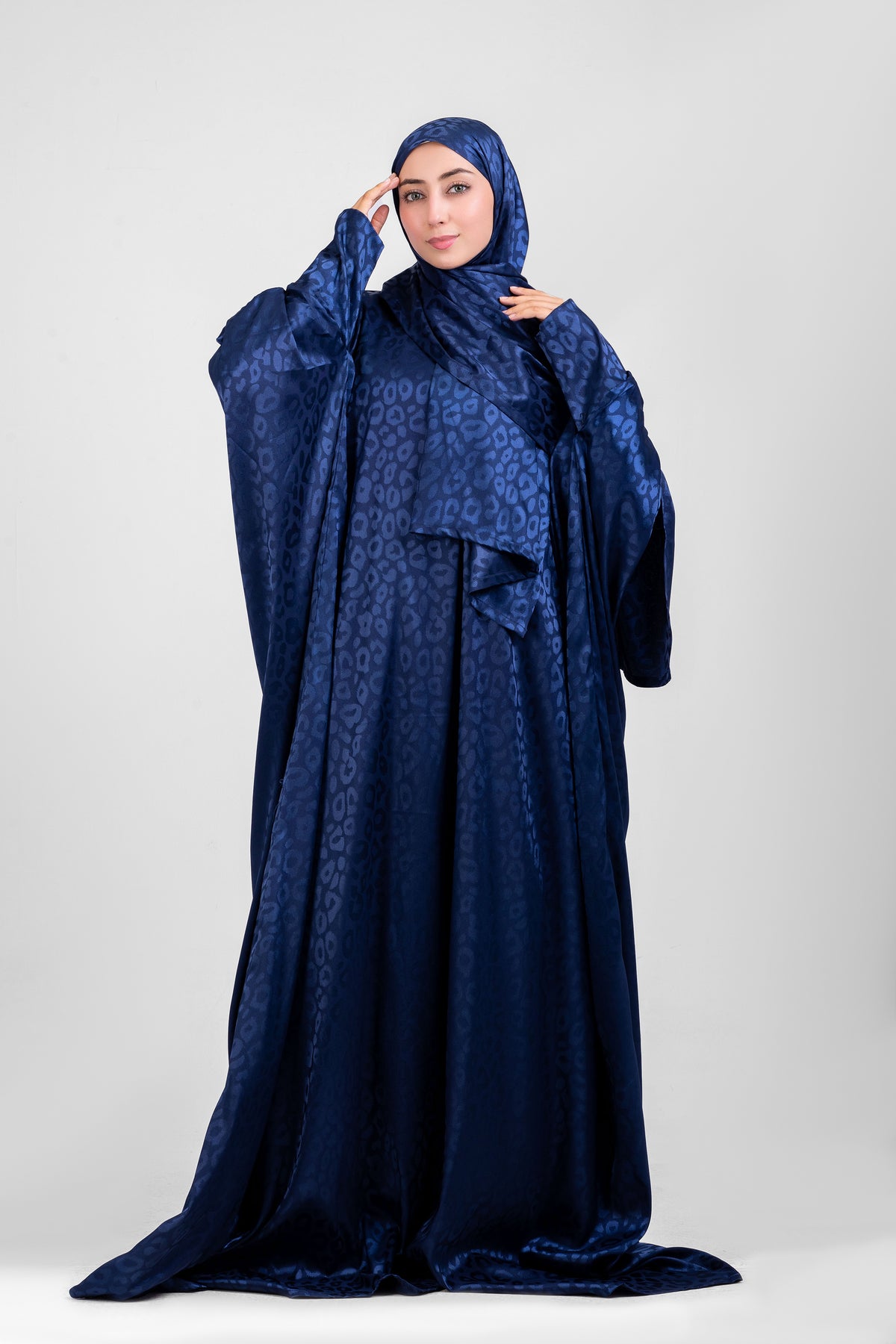 Blue Jeans Satin Jacquard butterfly