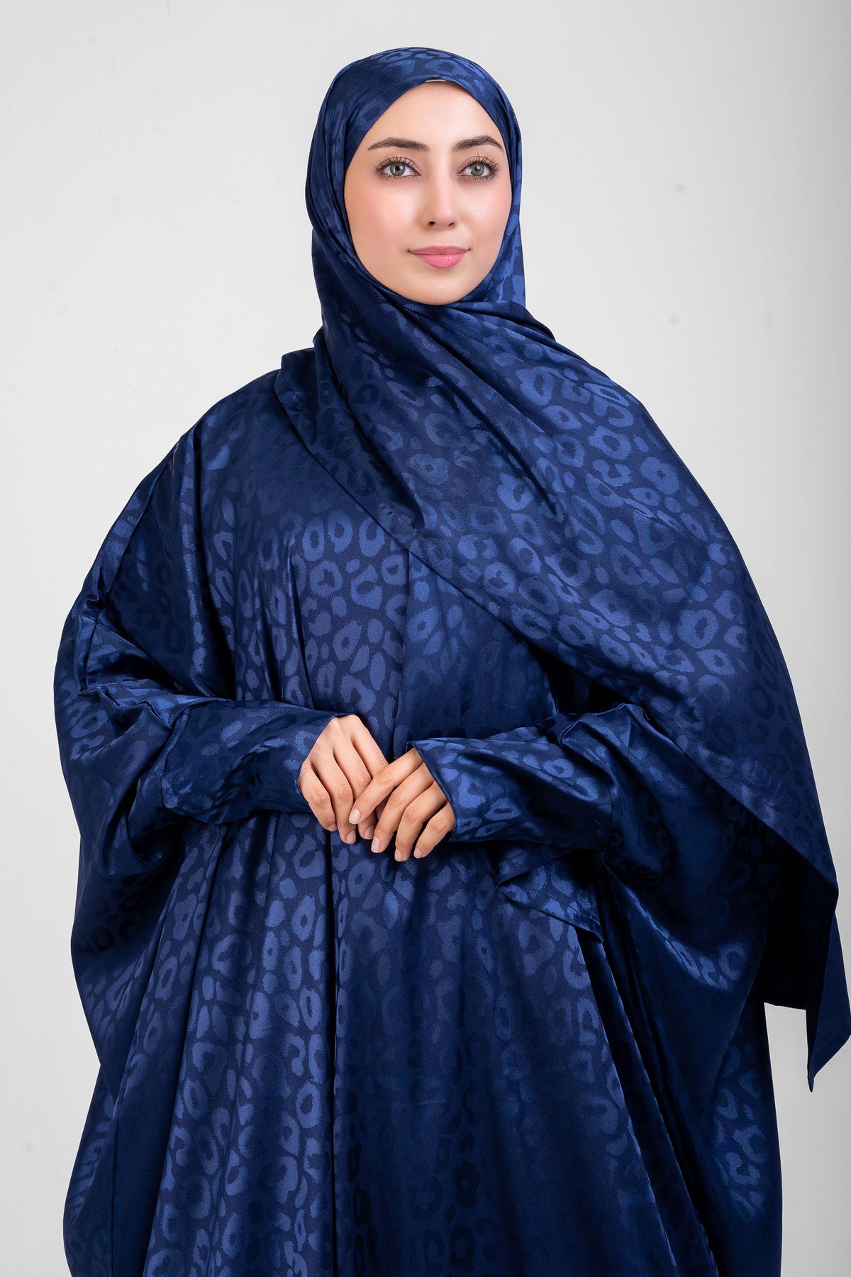 Blue Jeans Satin Jacquard butterfly
