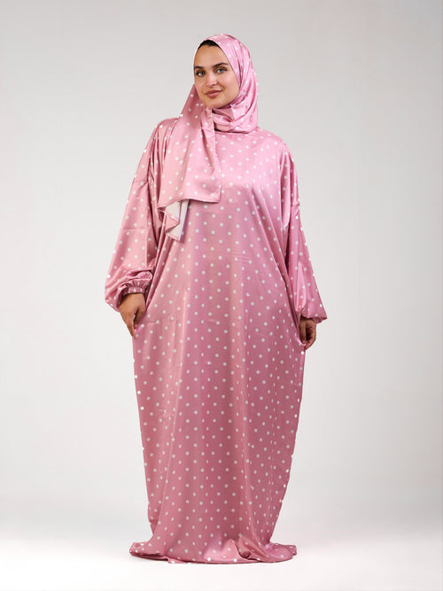 Pink Polka Satin
