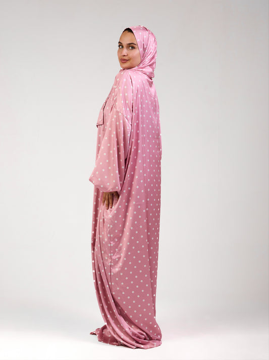 Pink Polka Satin