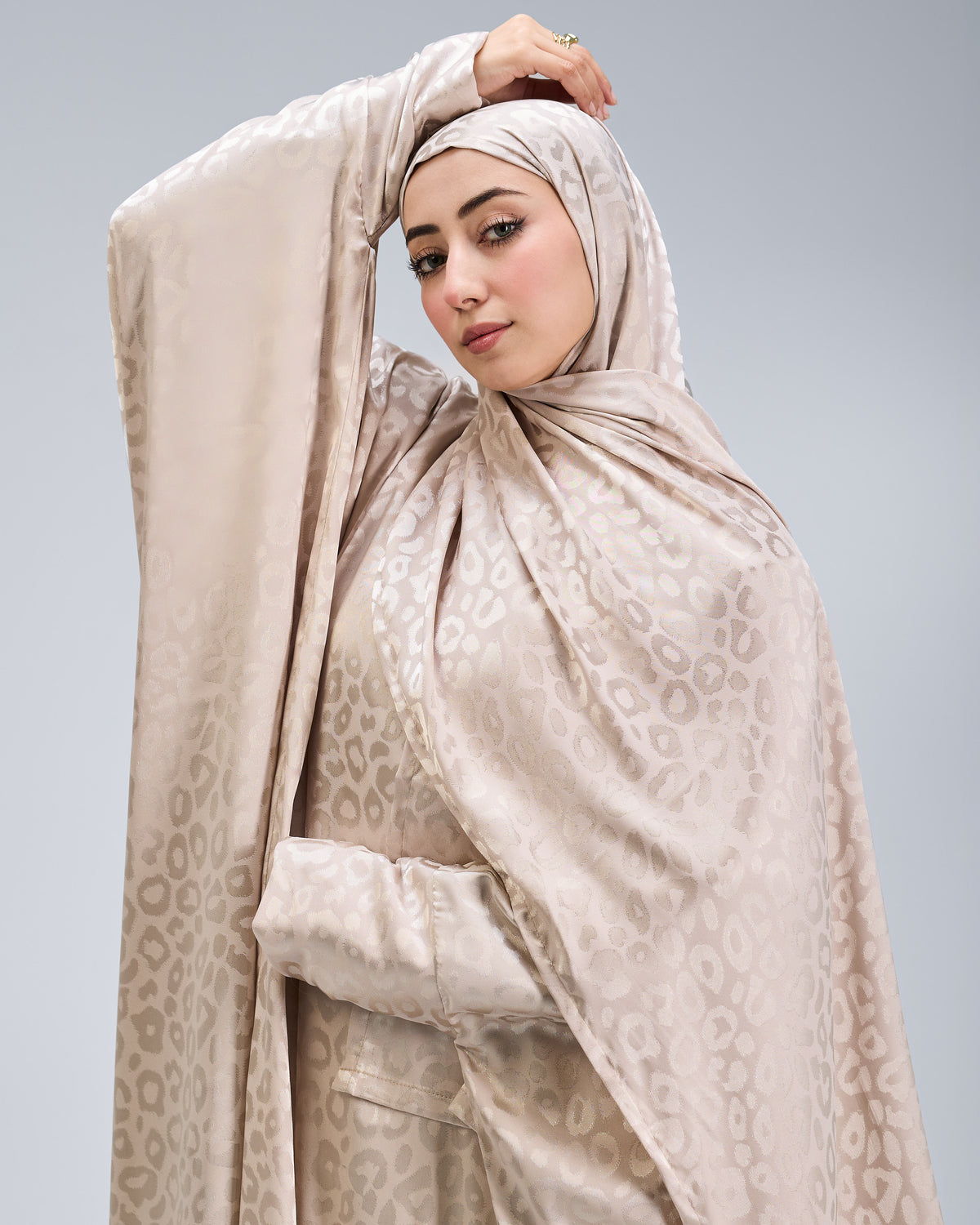 Beige Satin Jacquard butterfly