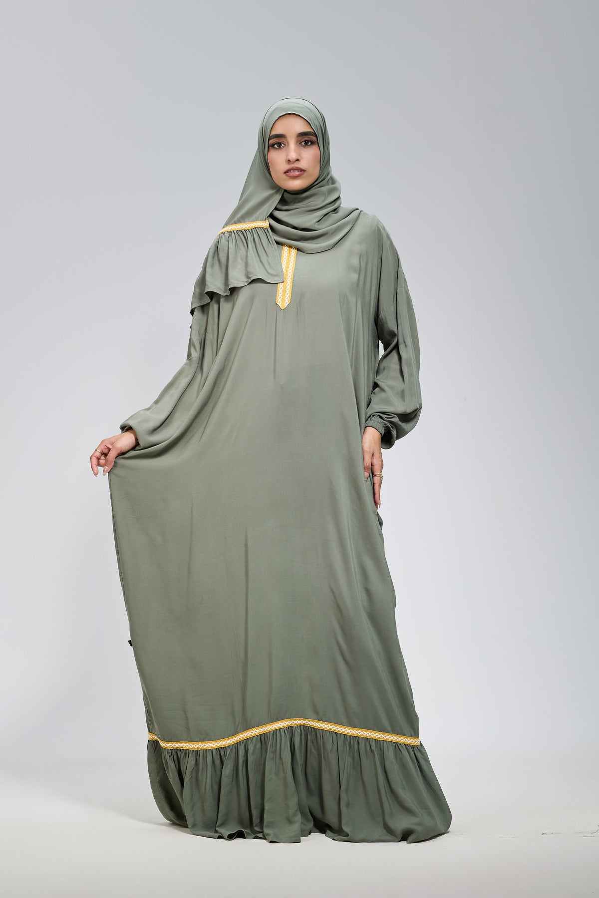 Olive Cotton Viscose