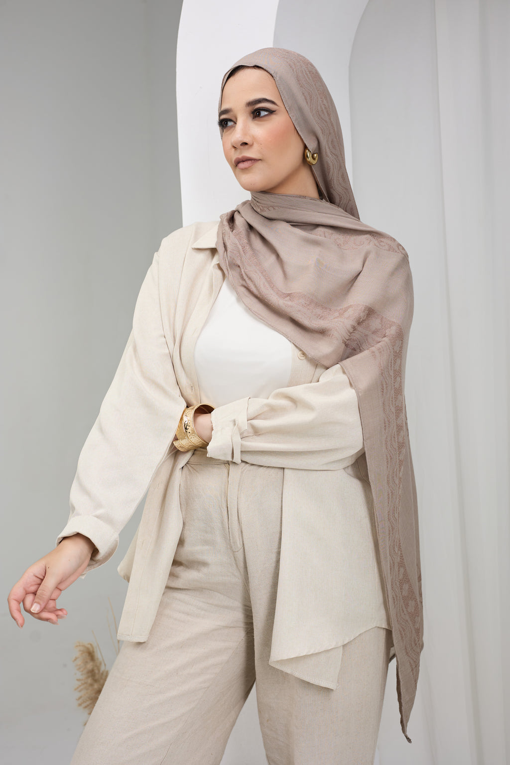 Beige Handmade cotton