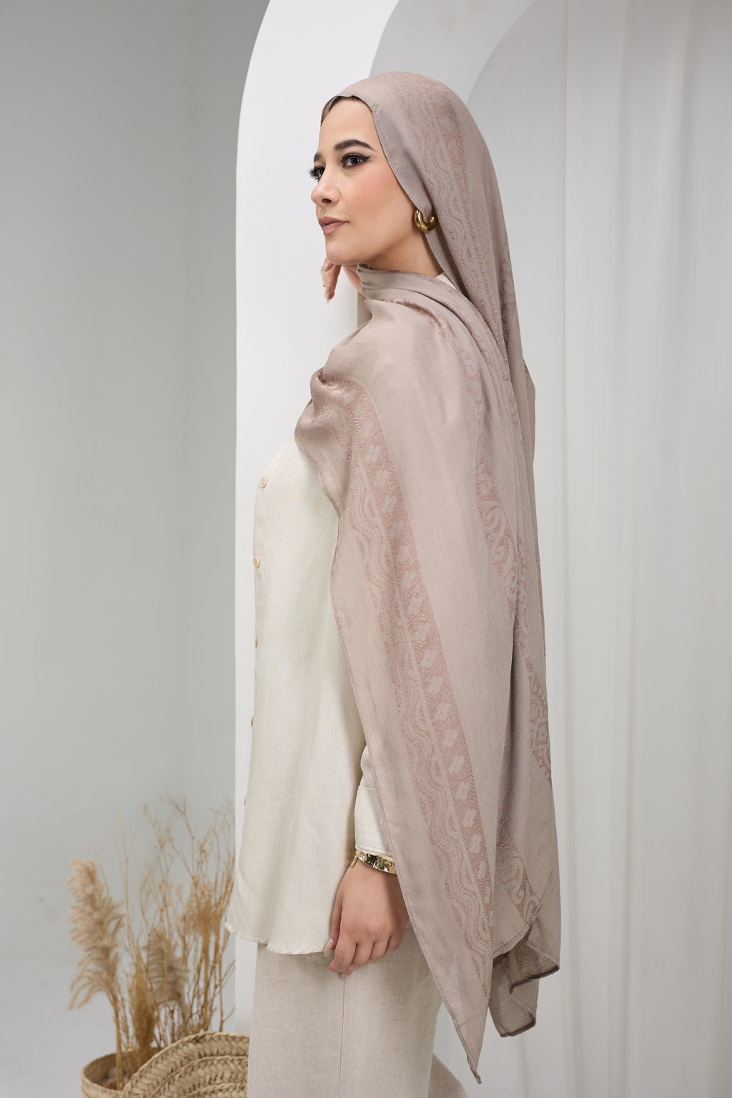 Beige Handmade cotton