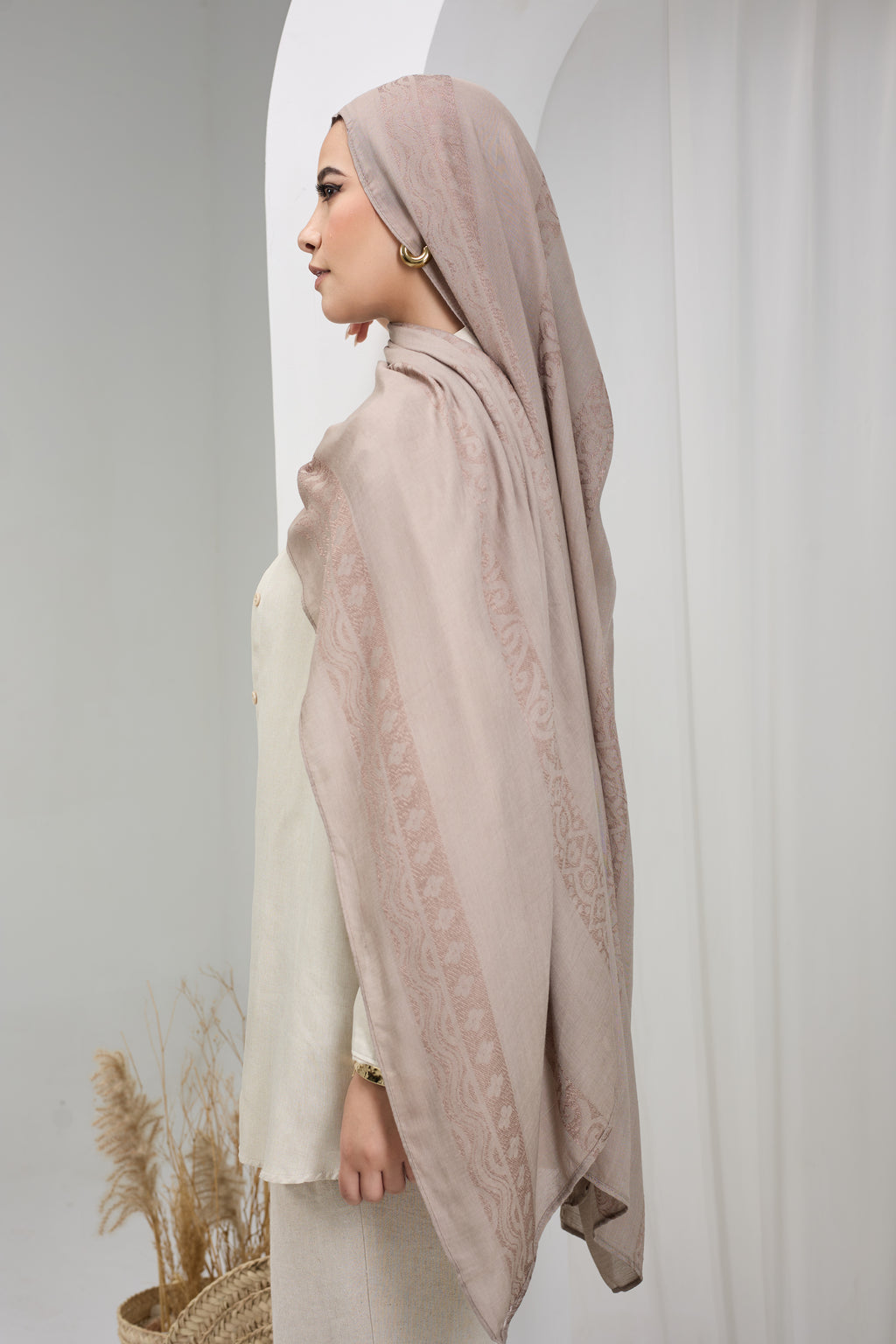 Beige Handmade cotton