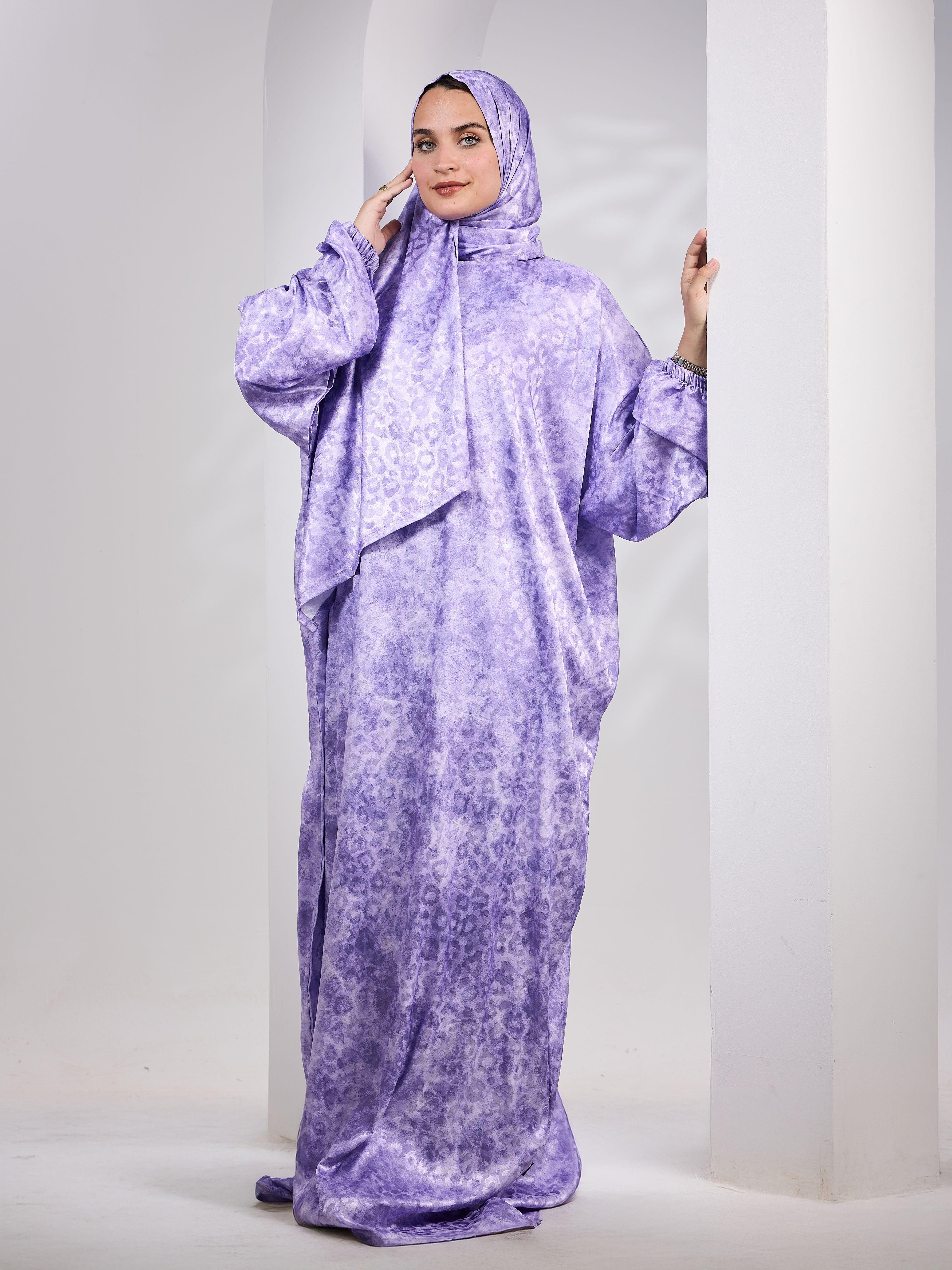 Amethyst printed Satin Jacquard