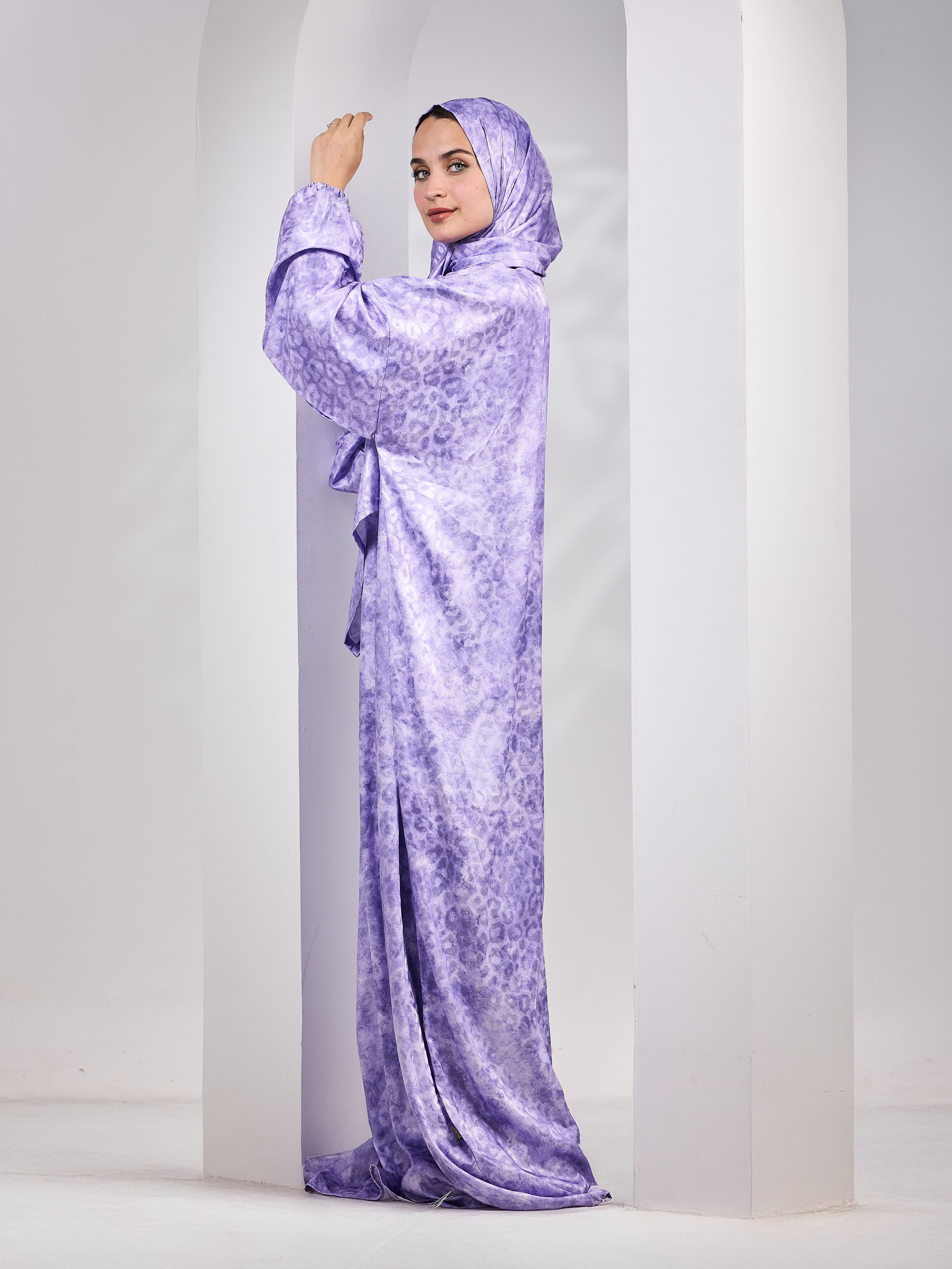 Amethyst printed Satin Jacquard