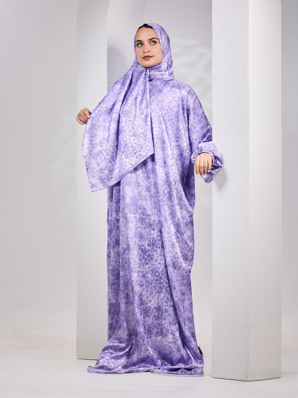Amethyst printed Satin Jacquard