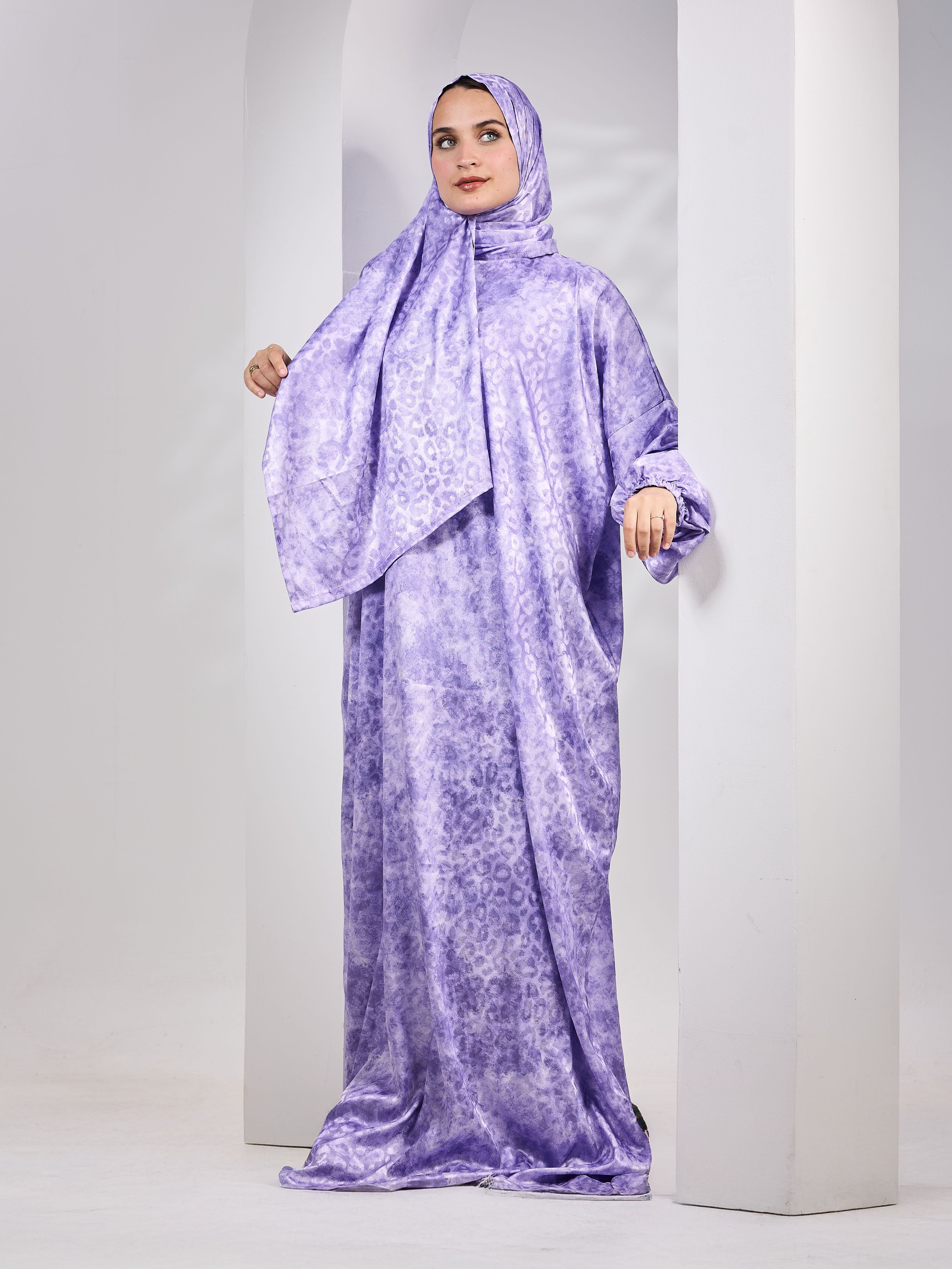 Amethyst printed Satin Jacquard
