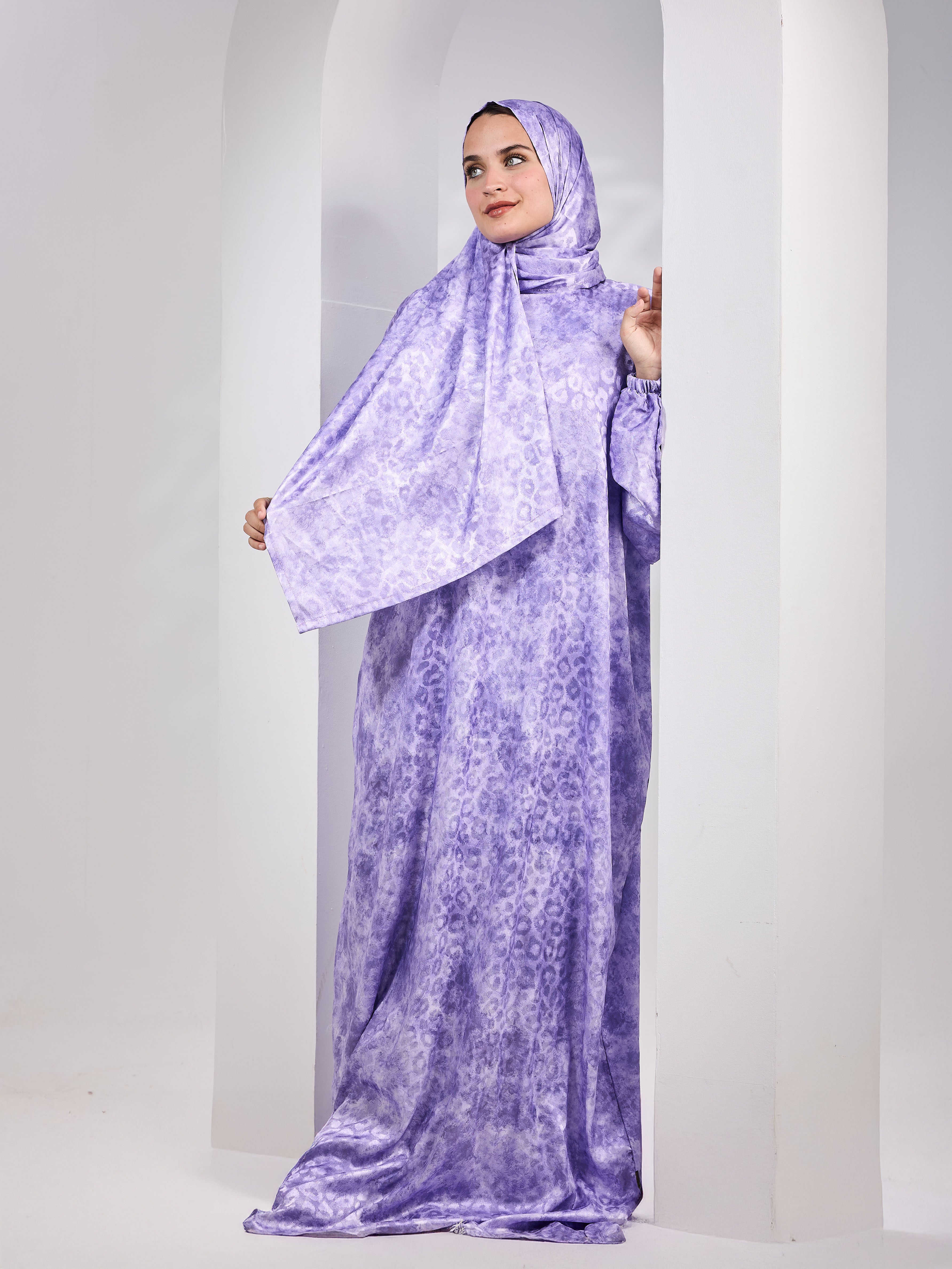 Amethyst printed Satin Jacquard