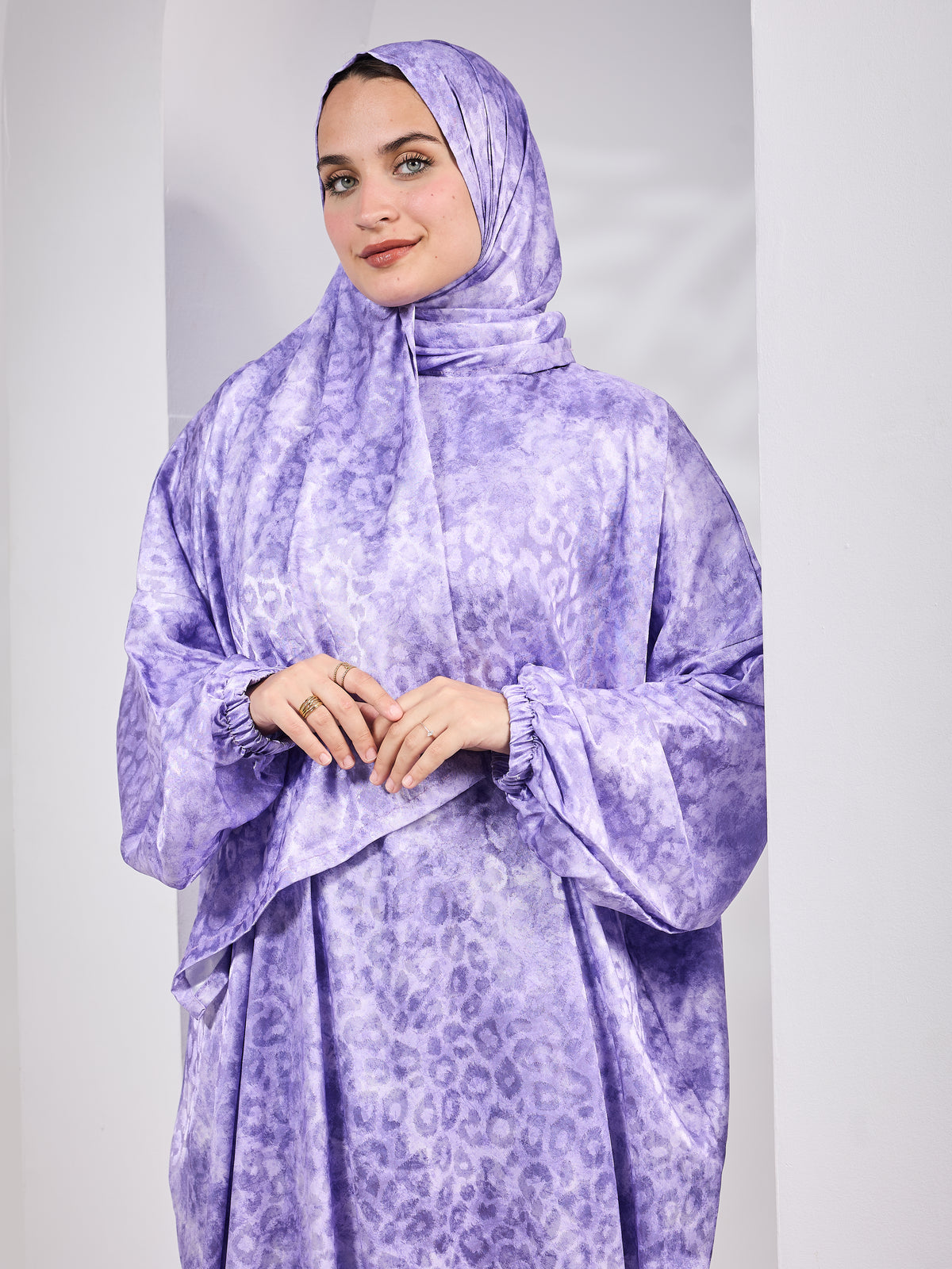 Amethyst printed Satin Jacquard