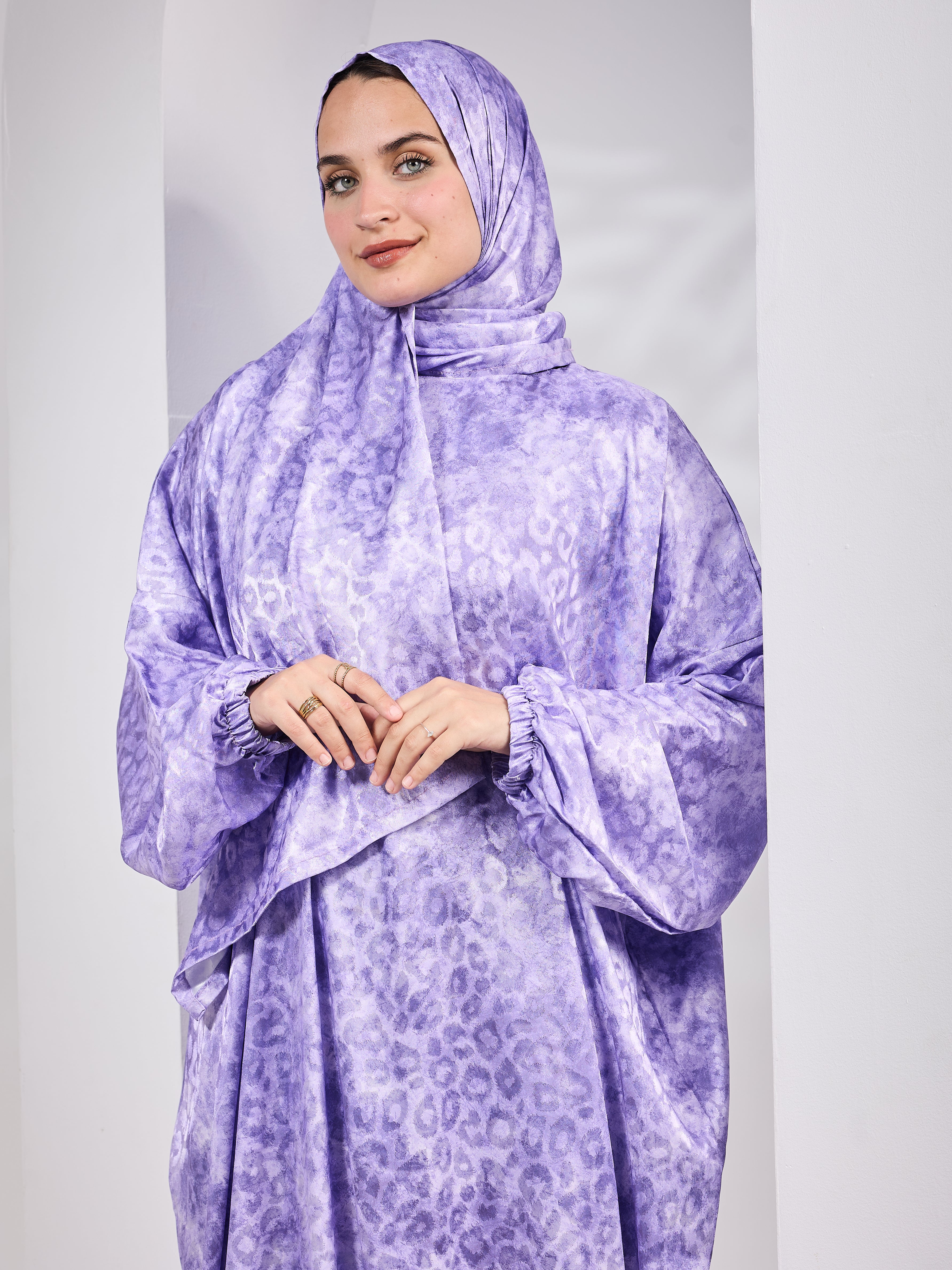 Amethyst printed Satin Jacquard