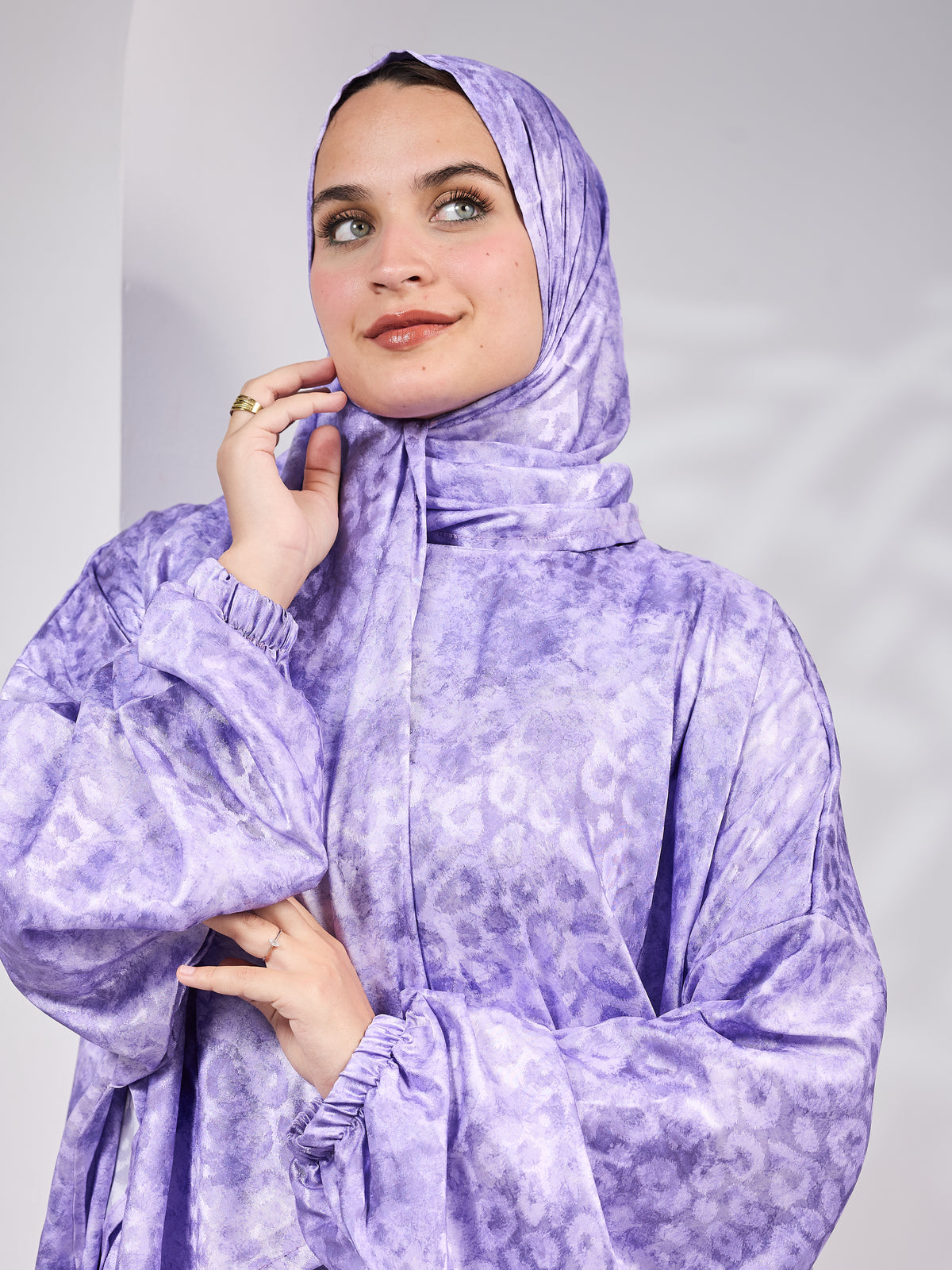 Amethyst printed Satin Jacquard