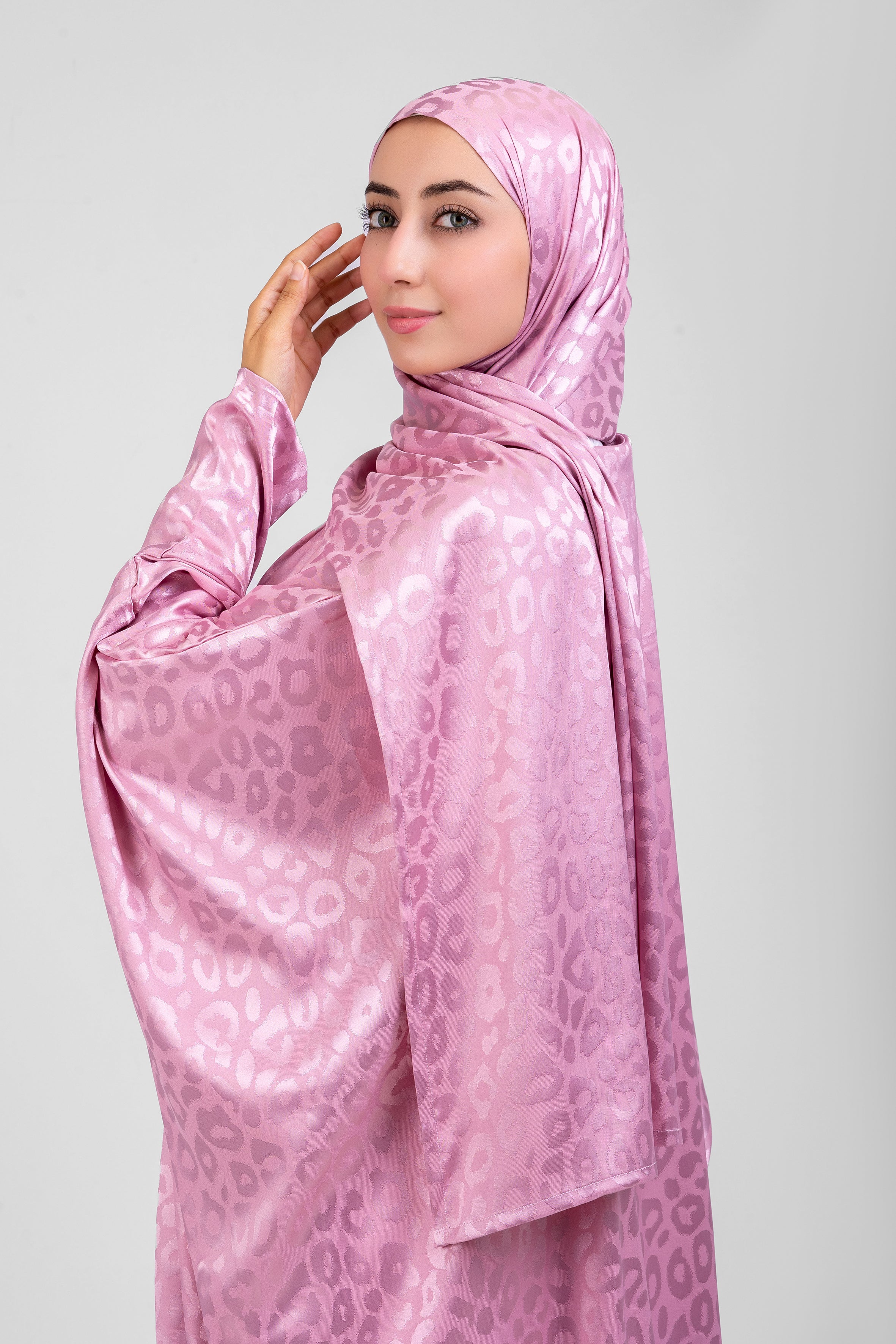 Light Pink Satin Jacquard butterfly