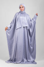 Silver Satin Jacquard butterfly