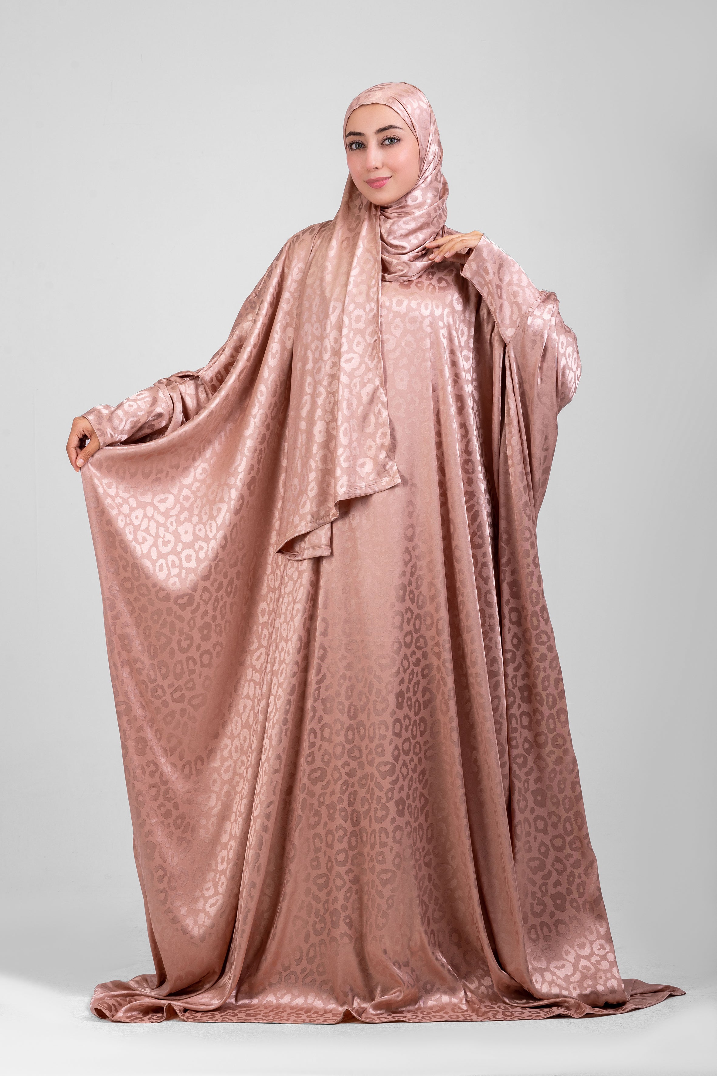 Blush Pink Satin Jacquard butterfly