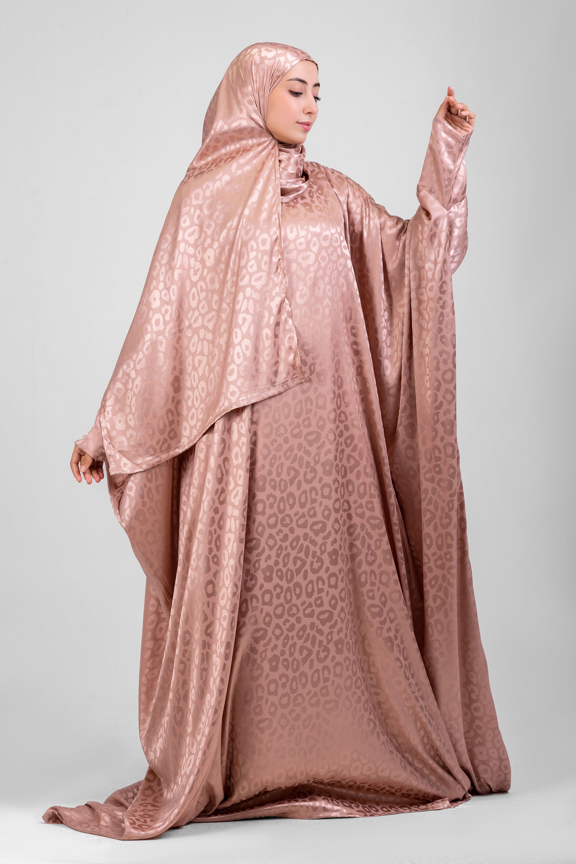 Blush Pink Satin Jacquard butterfly