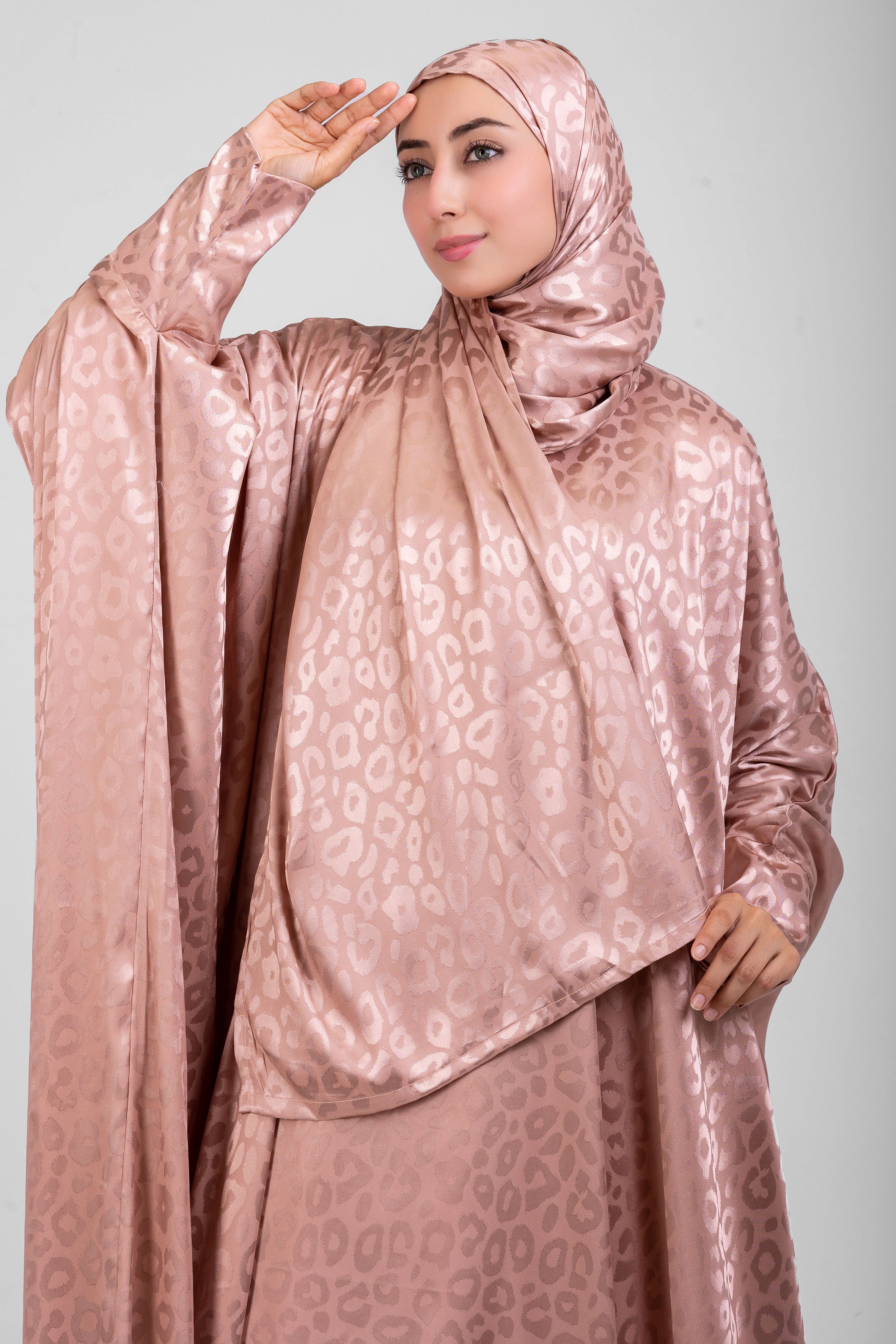 Blush Pink Satin Jacquard butterfly