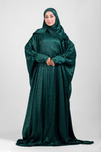 Arabic Green Satin Jacquard butterfly