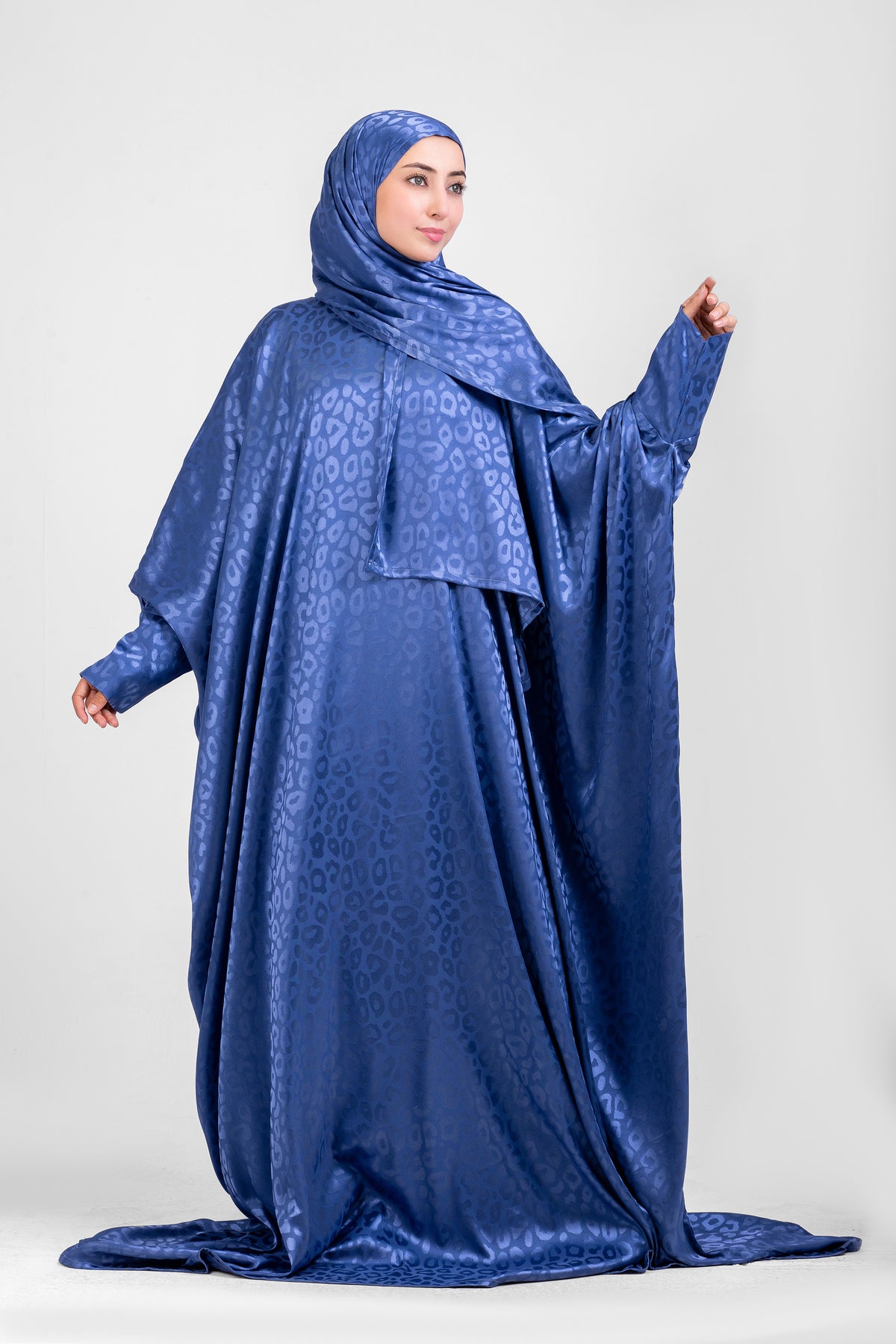 Cobalt Satin Jacquard butterfly