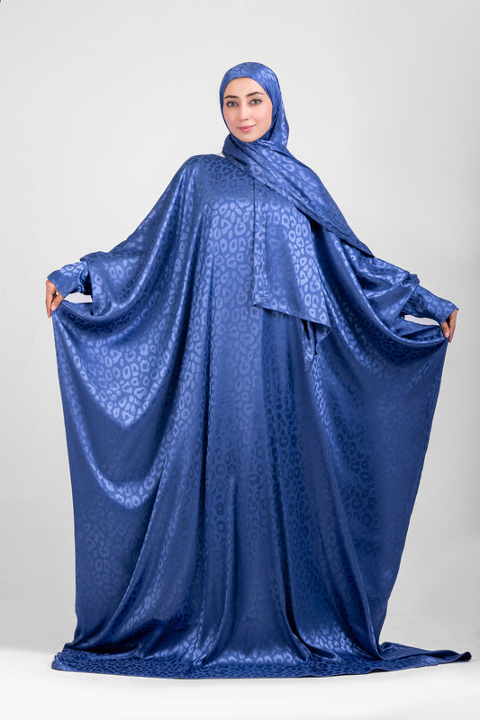 Cobalt Satin Jacquard butterfly