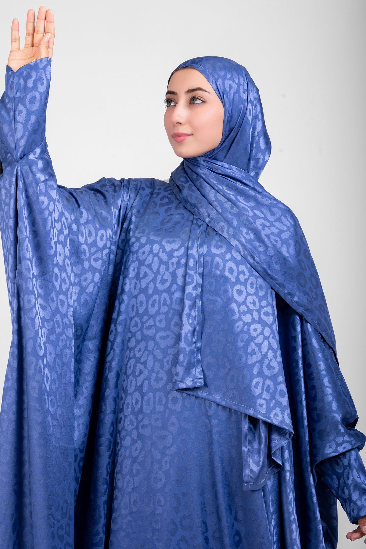 Cobalt Satin Jacquard butterfly