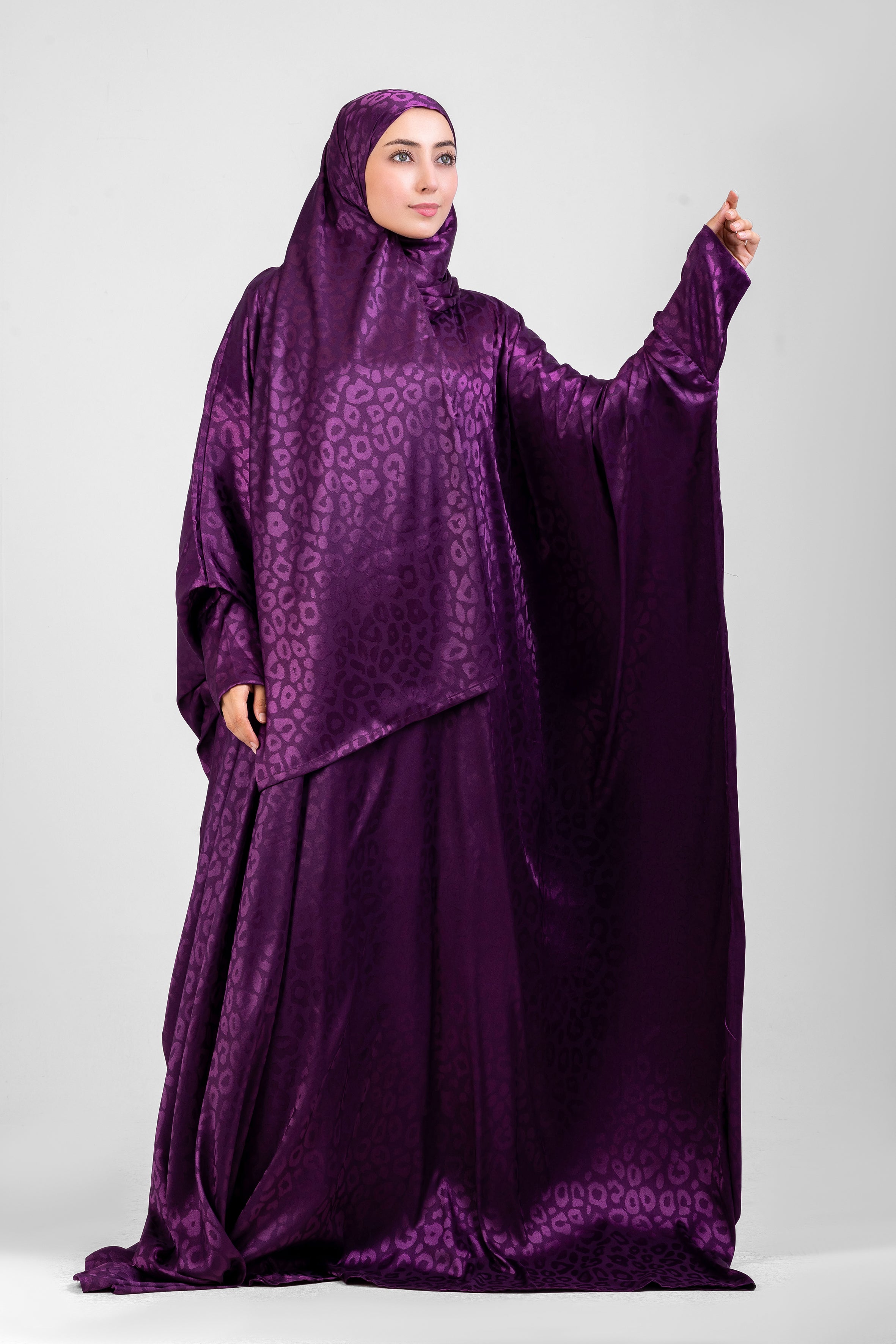 Purple Satin Jacquard butterfly