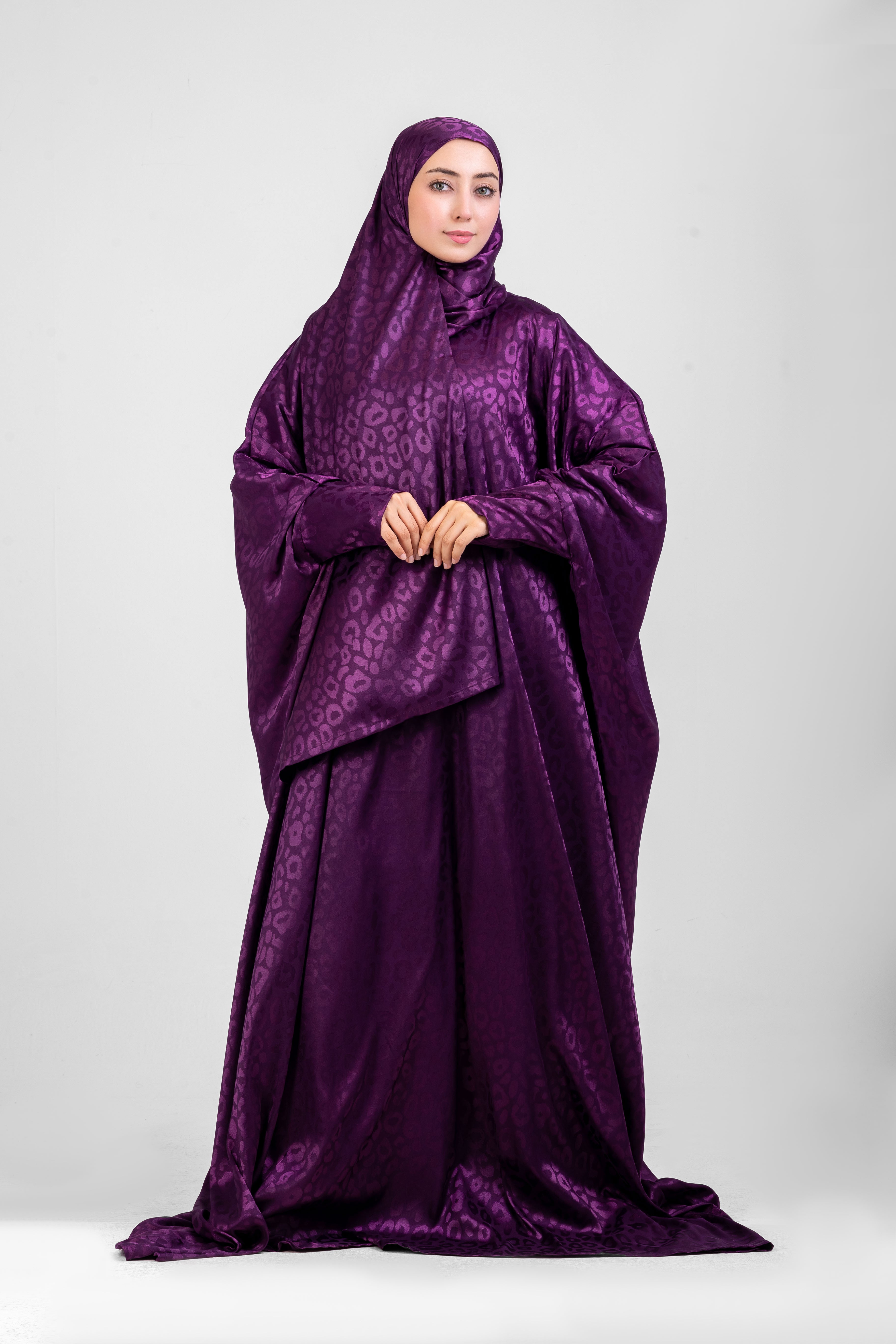 Purple Satin Jacquard butterfly