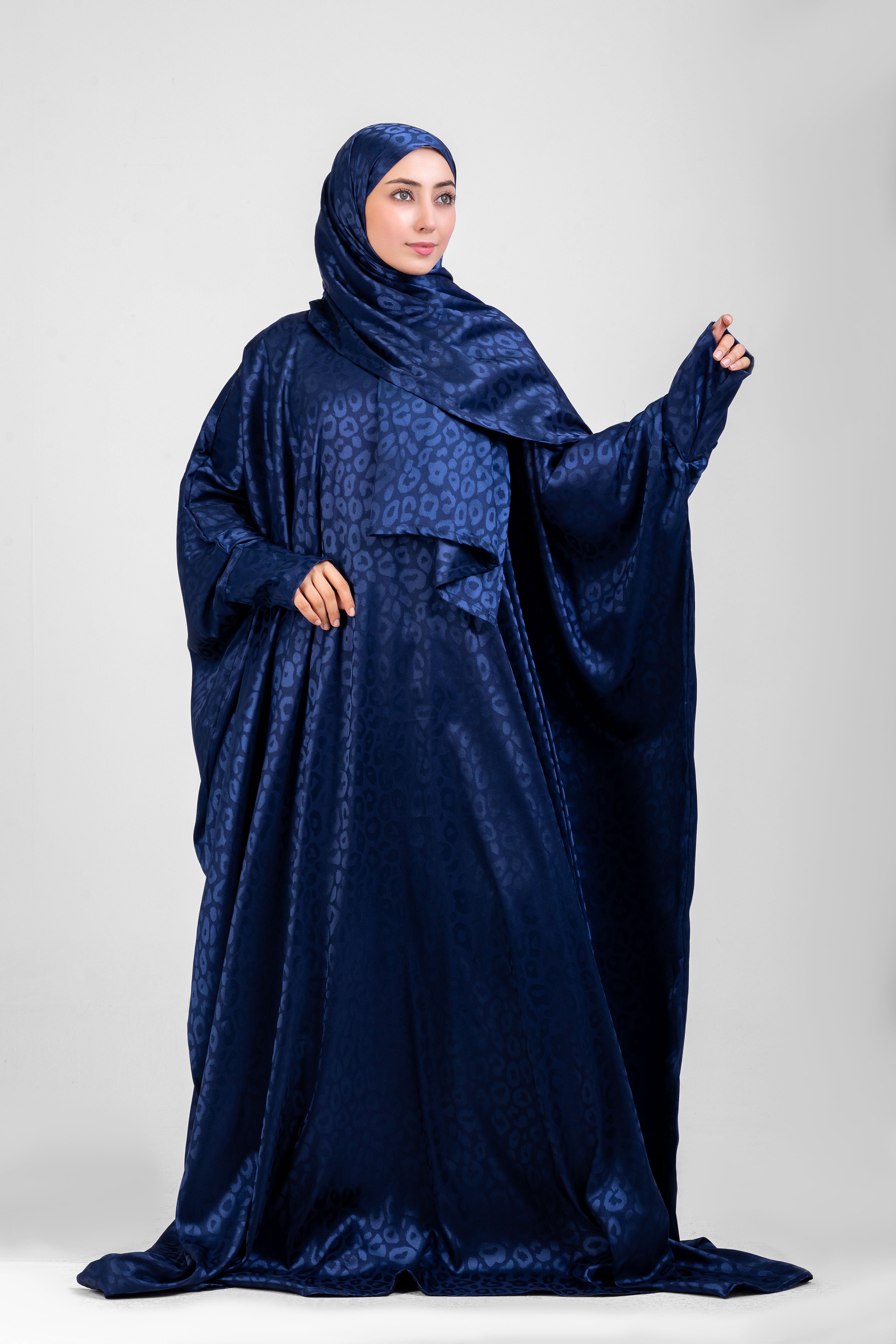 Blue Jeans Satin Jacquard butterfly