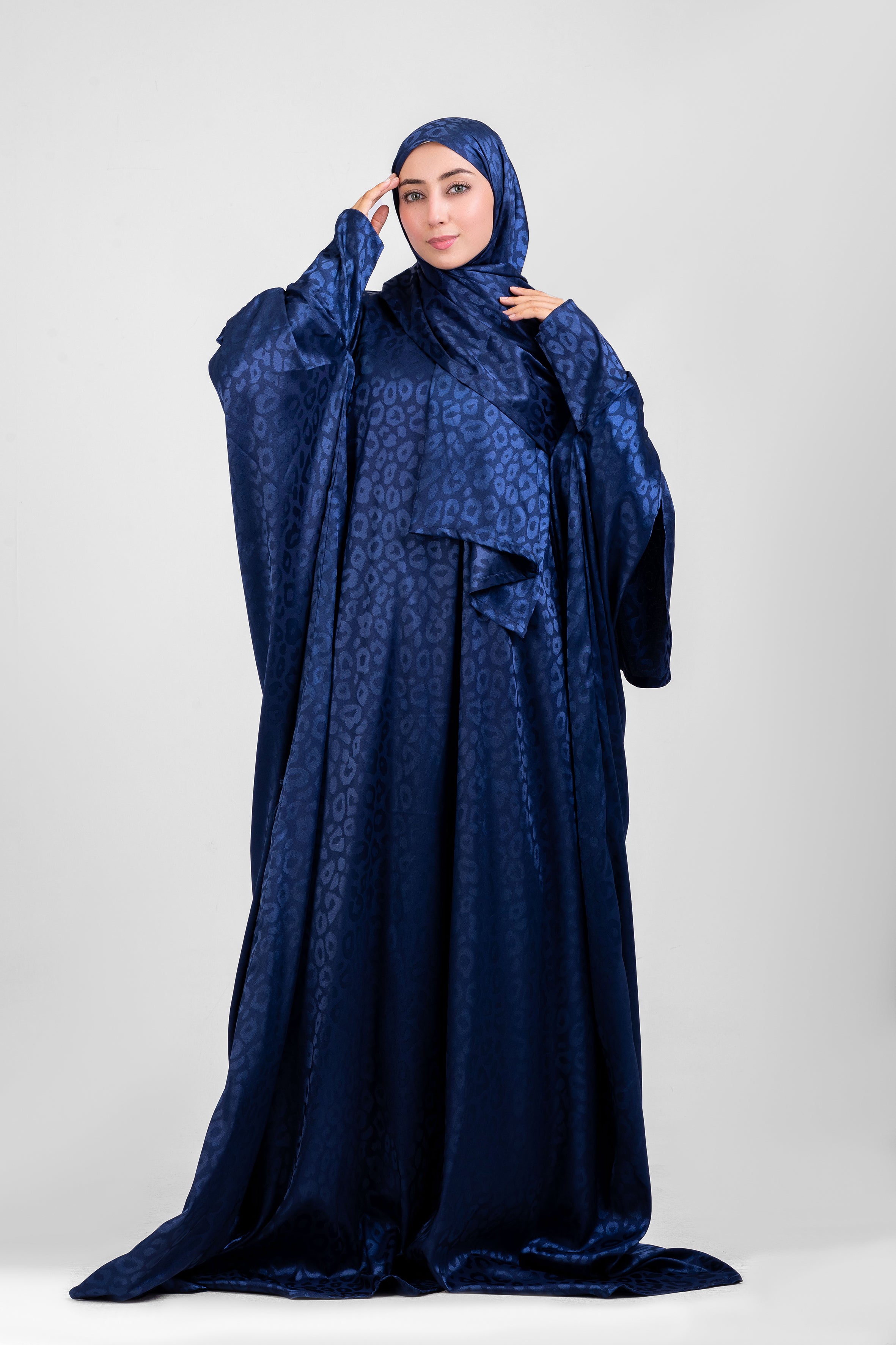 Blue Jeans Satin Jacquard butterfly