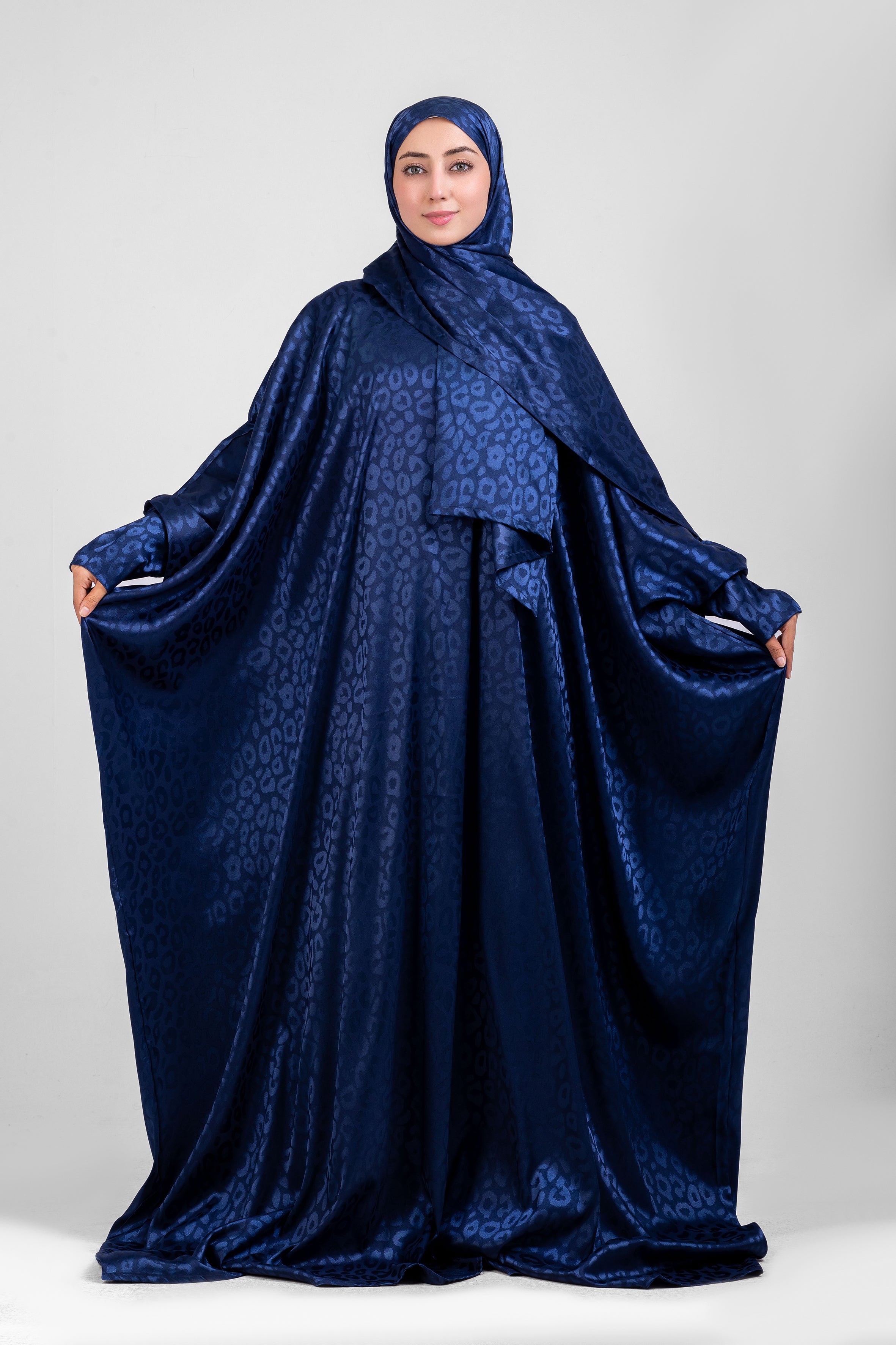 Blue Jeans Satin Jacquard butterfly