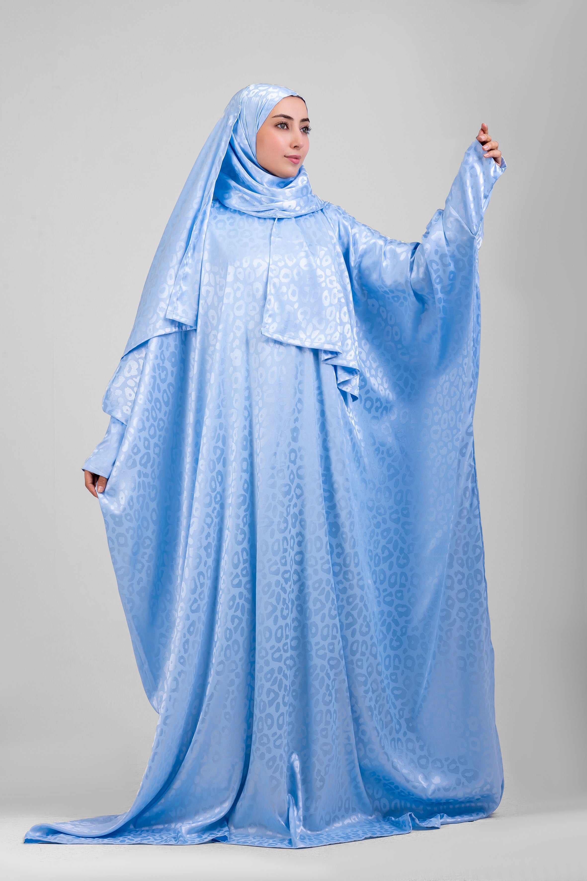 Sky Satin Jacquard butterfly