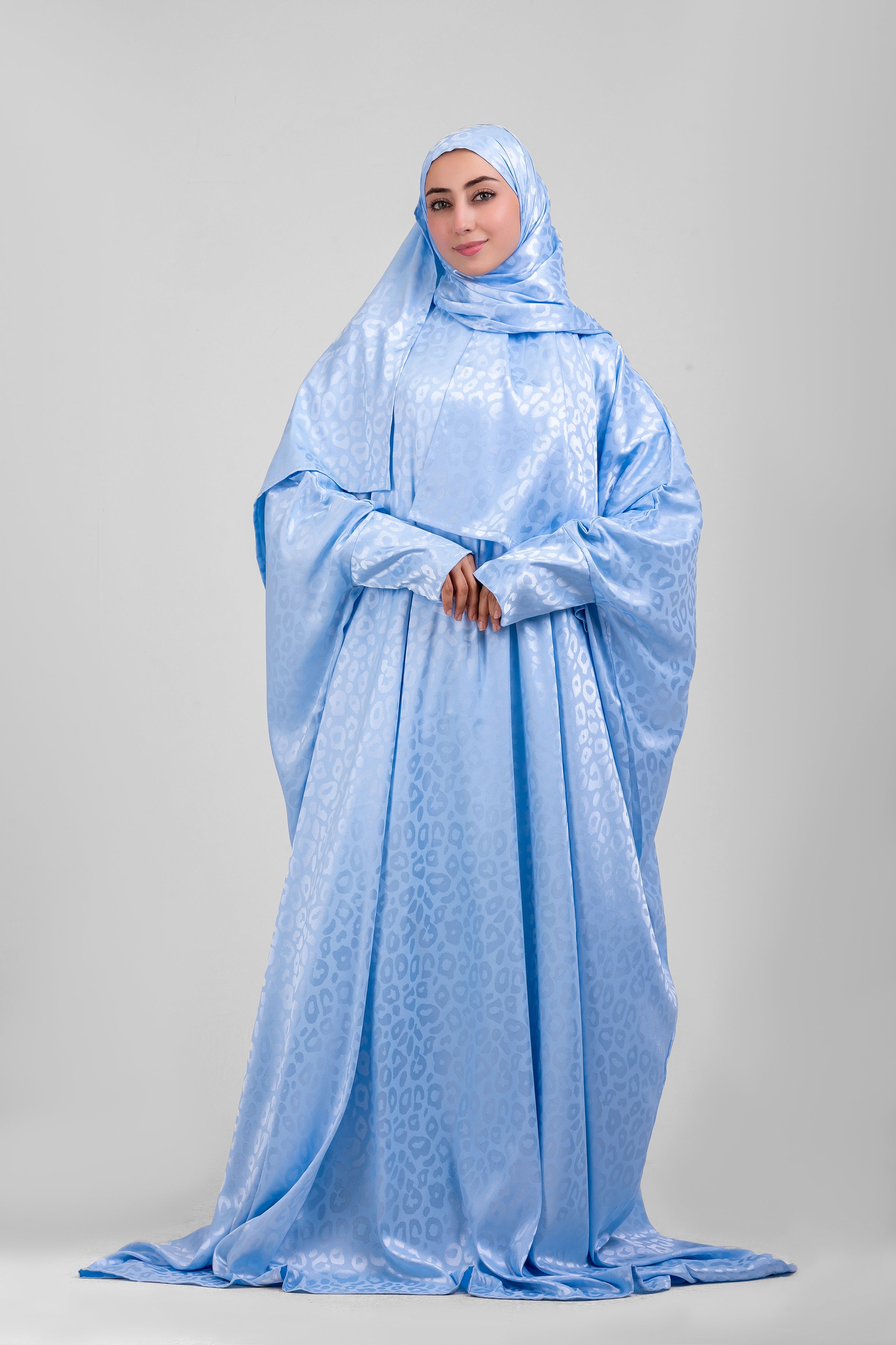 Sky Satin Jacquard butterfly