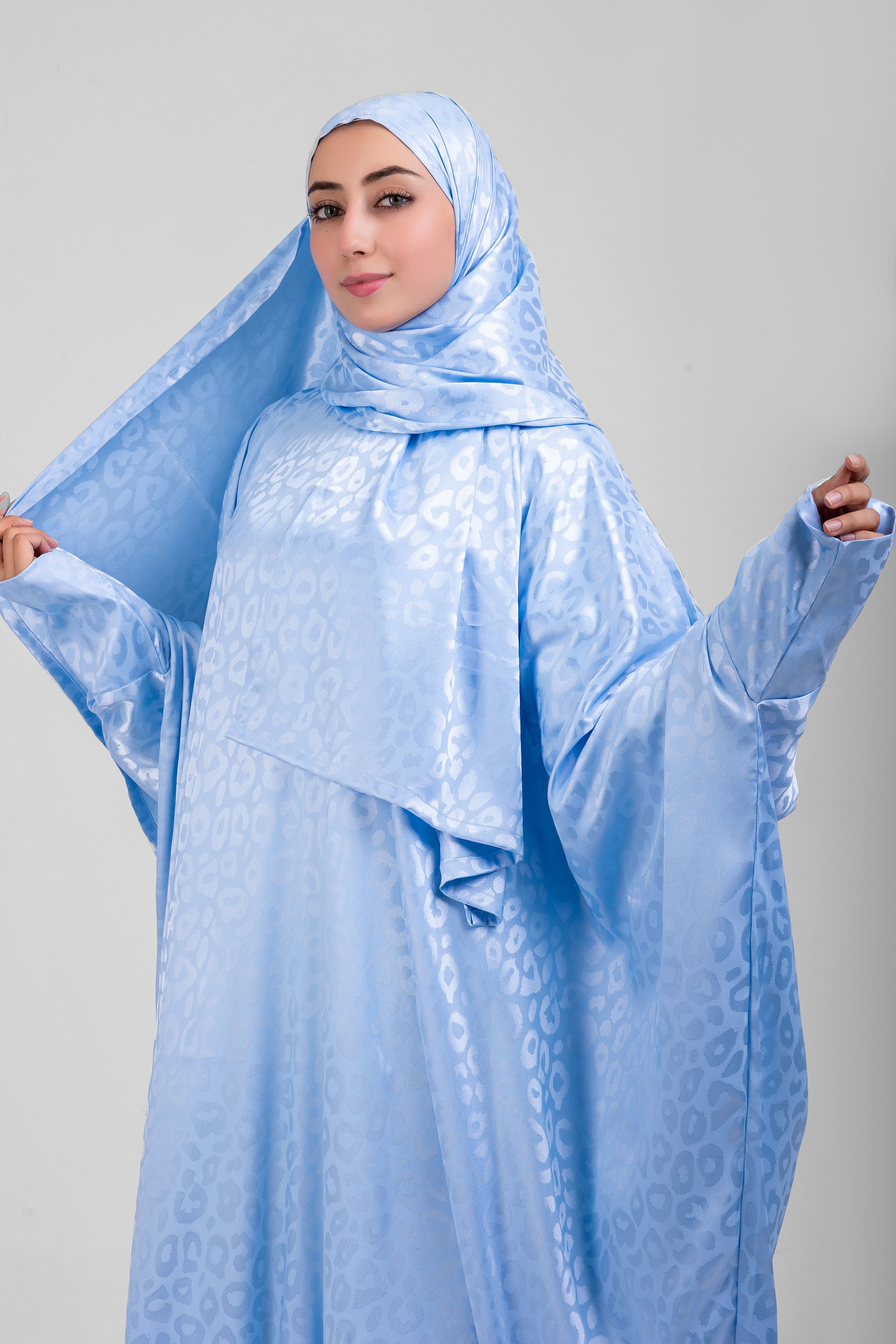 Sky Satin Jacquard butterfly