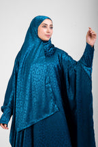 Turquoise Satin Jacquard butterfly