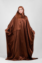 Brown Satin Jacquard butterfly