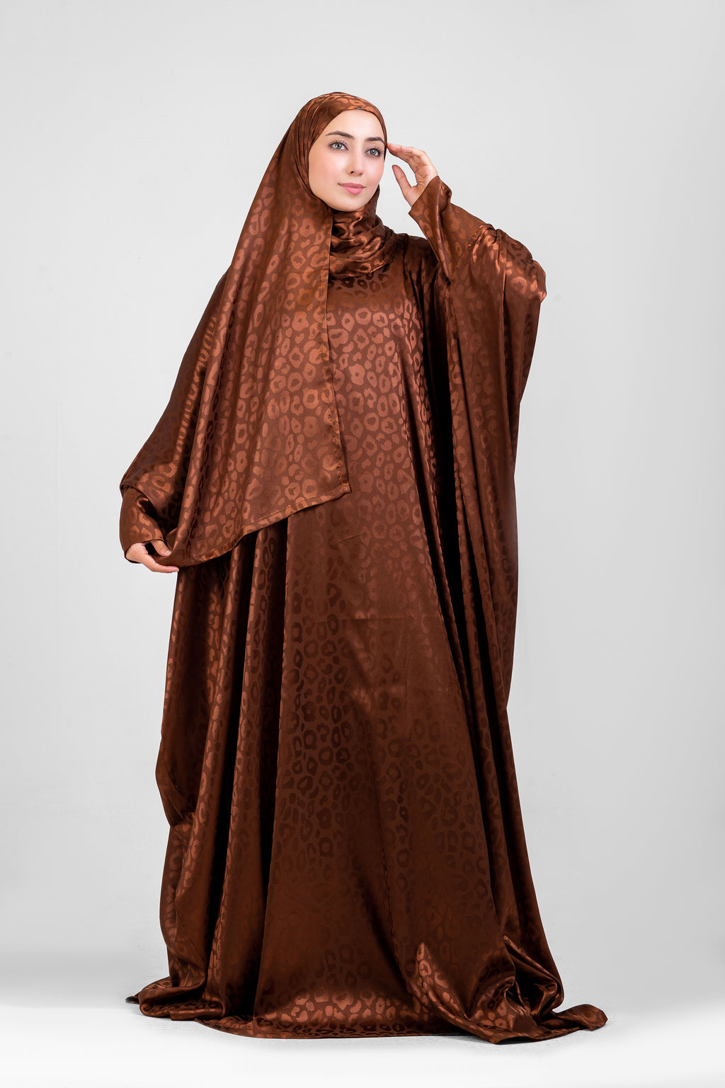 Brown Satin Jacquard butterfly