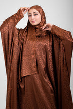 Brown Satin Jacquard butterfly