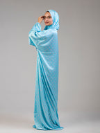 Baby blue Polka Satin