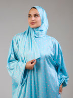 Baby blue Polka Satin