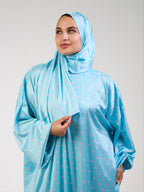 Baby blue Polka Satin