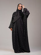 Black Polka Satin