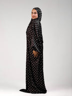Black Polka Satin