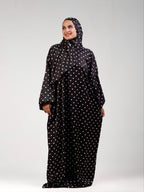Black Polka Satin