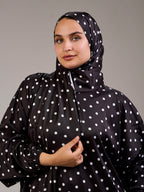 Black Polka Satin