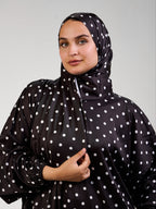 Black Polka Satin