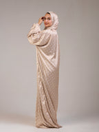 Beige Polka Satin