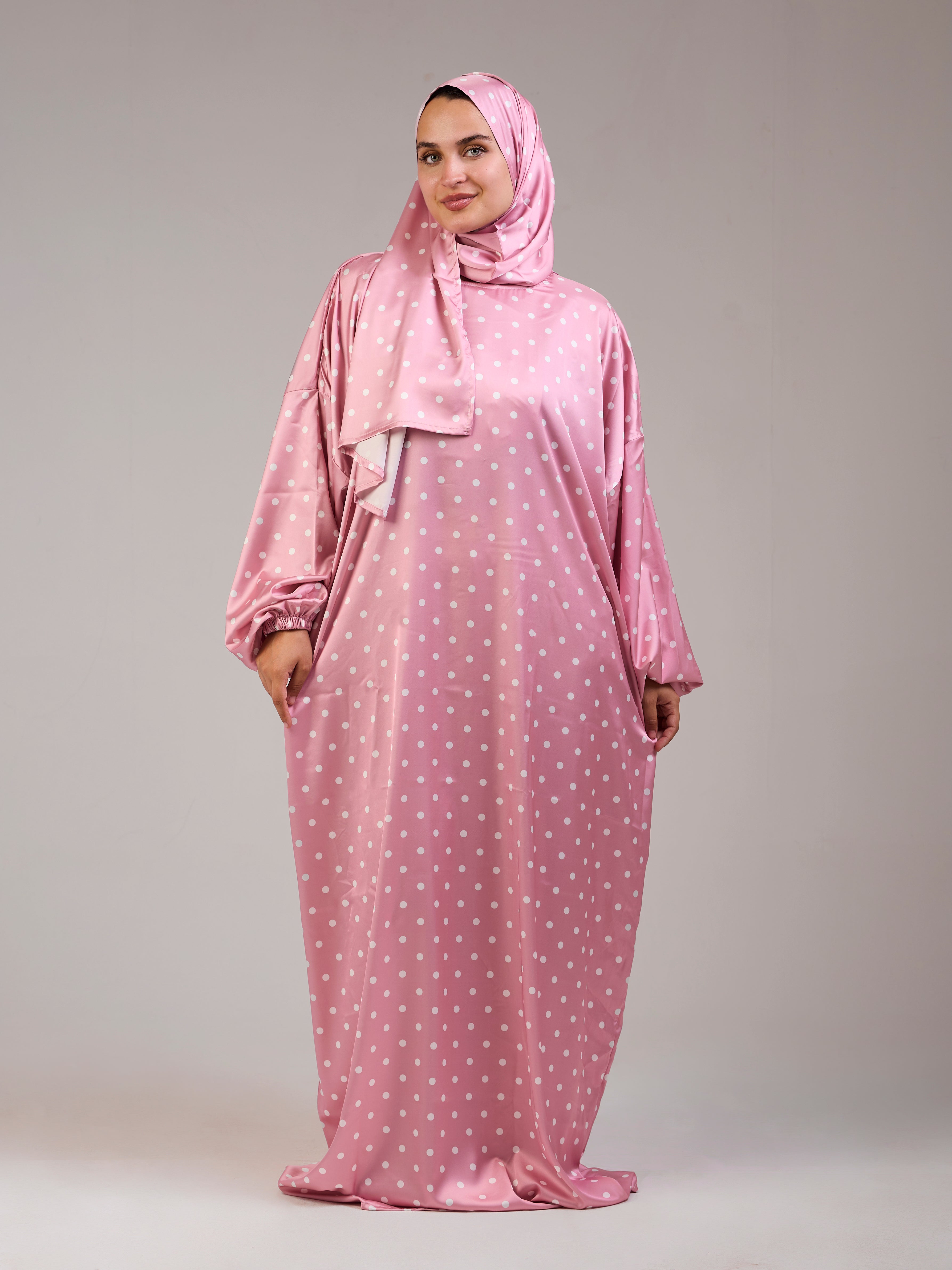 Pink Polka Satin