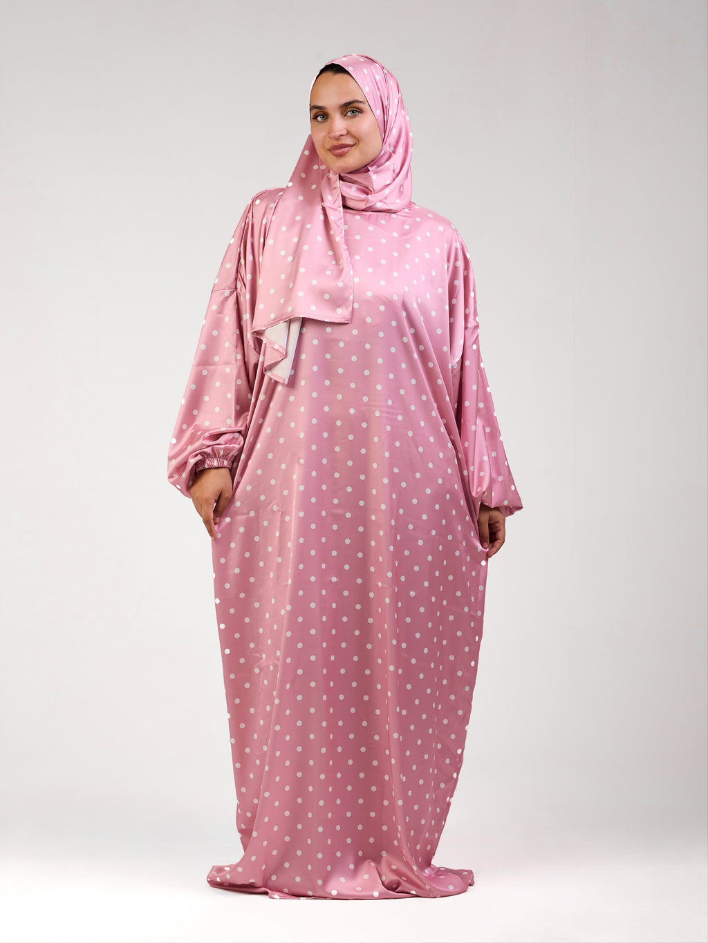 Pink Polka Satin